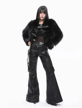 Black Wide Leg Cargo Pant